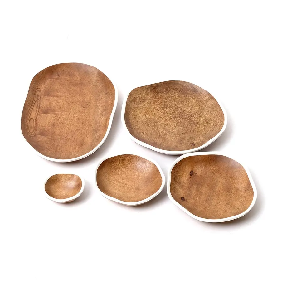 AMB20-023, 024, 025, 026 Round organic platter and AMB20-027 Oval platter, natural, image 3