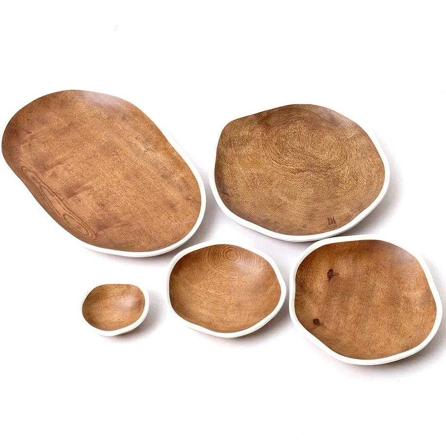 AMB20-023, 024, 025, 026 Round organic platter and AMB20-027 Oval platter, natural, image 4