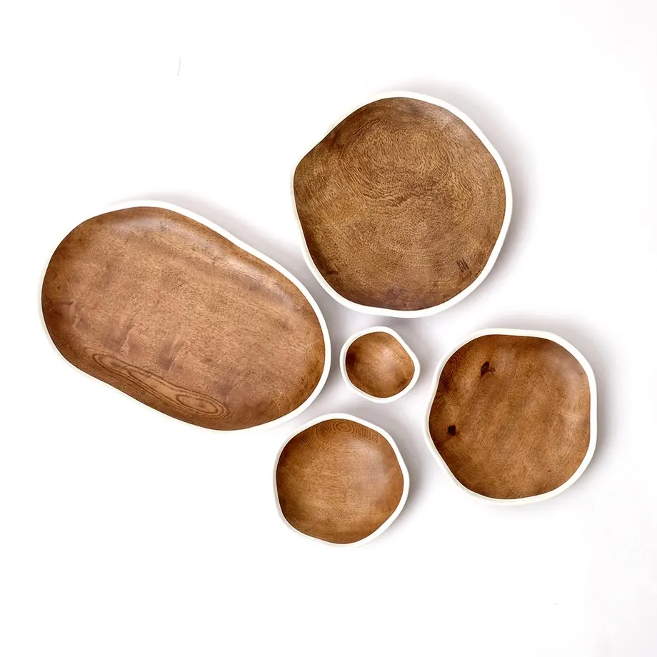 AMB20-023, 024, 025, 026 Round organic platter and AMB20-027 Oval platter, natural, image 5