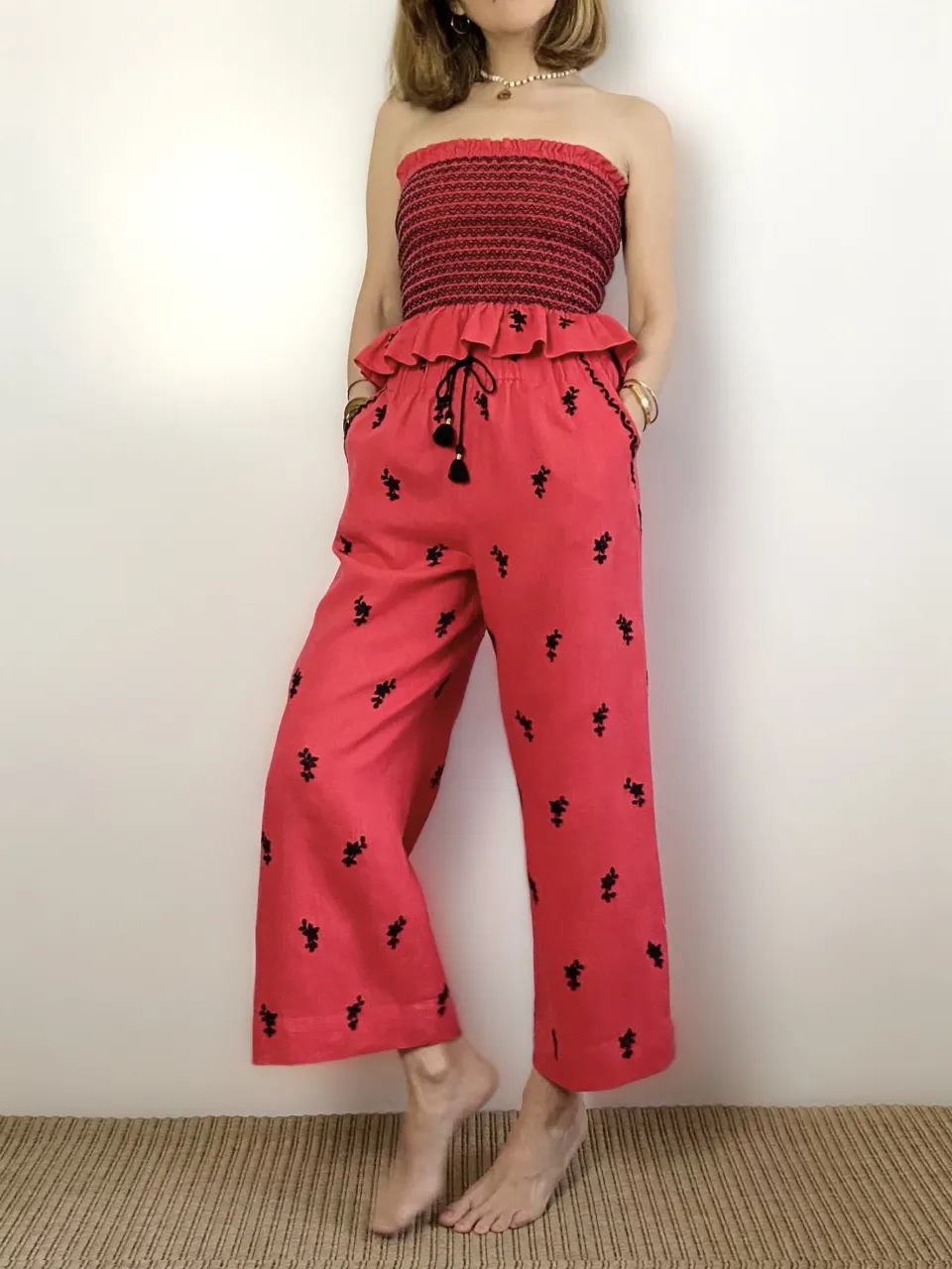 JESS CROP PANTS, Red, image 1
