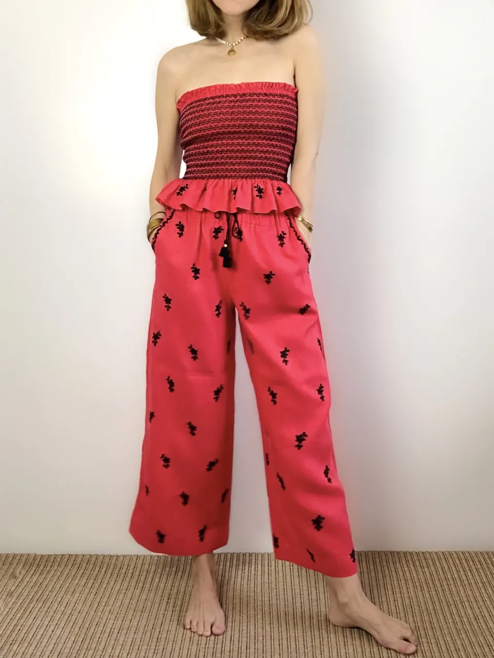 JESS CROP PANTS, Red, image 2