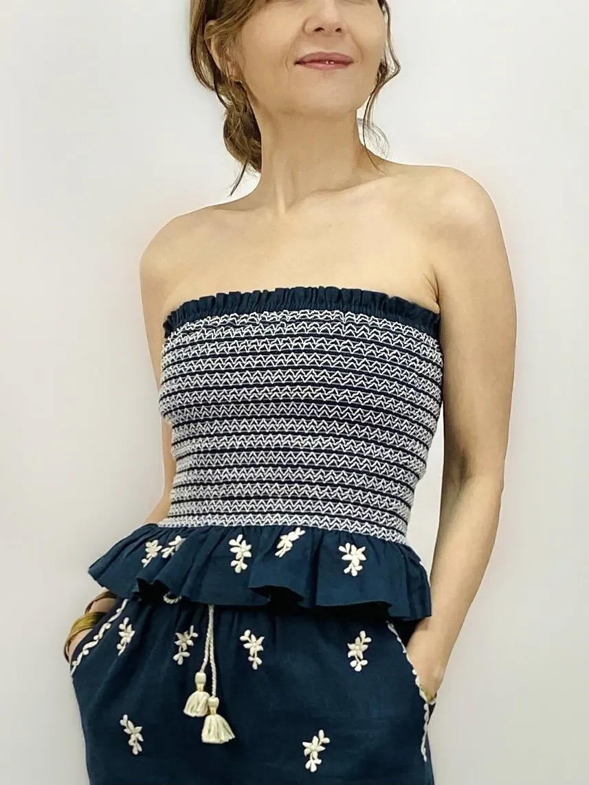 NADIA TUBE TOP, Navy, image 1