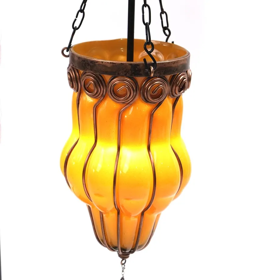 Triple Metal Stand with 3 multicolored Blown Glass lamp, image 3