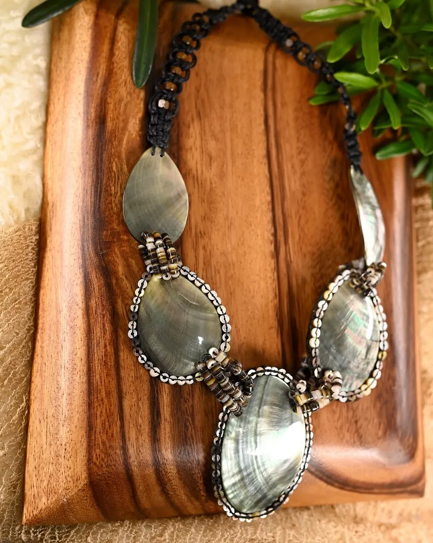 Blacklip Embroided Necklace, image 6
