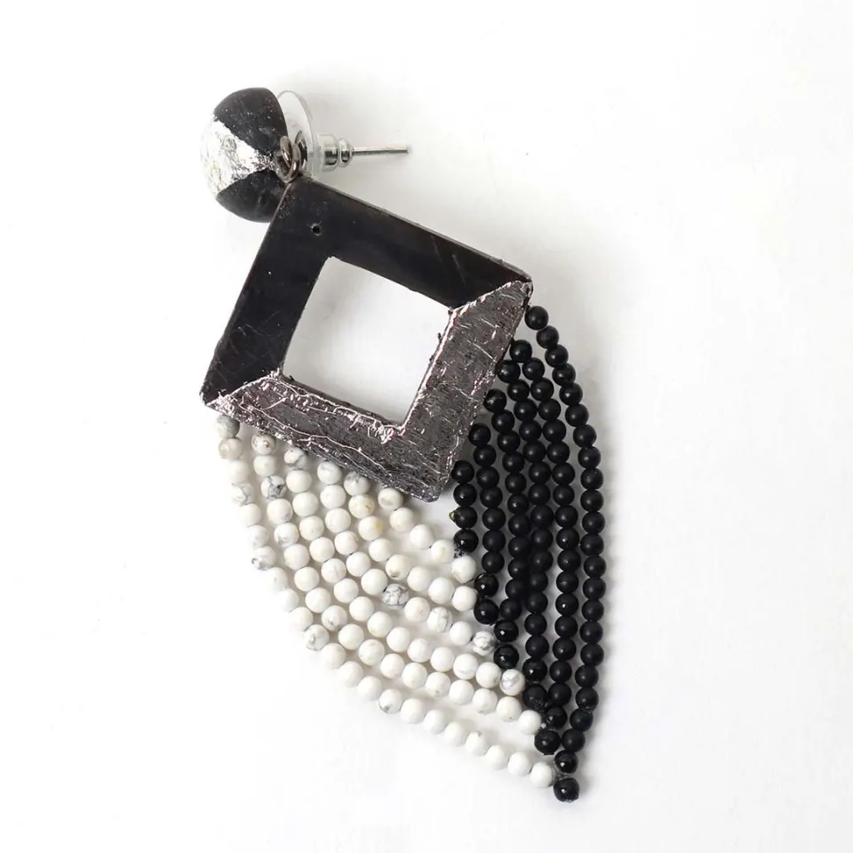 Gypsy Earrings (Onyx Beads), image 2