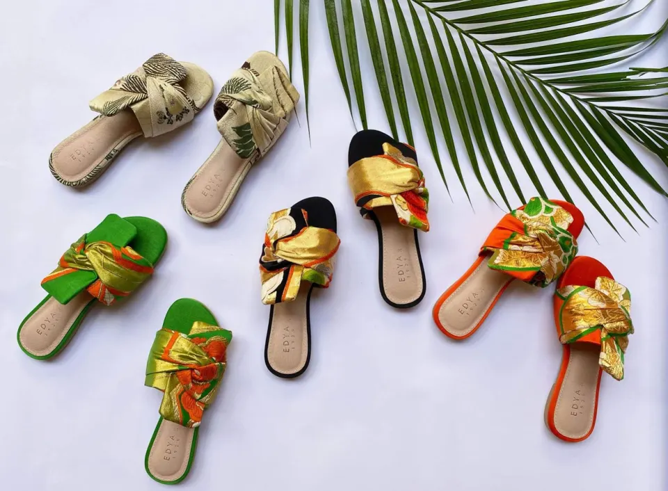 Oriental Black Obi Ribbon Sandal , image 5