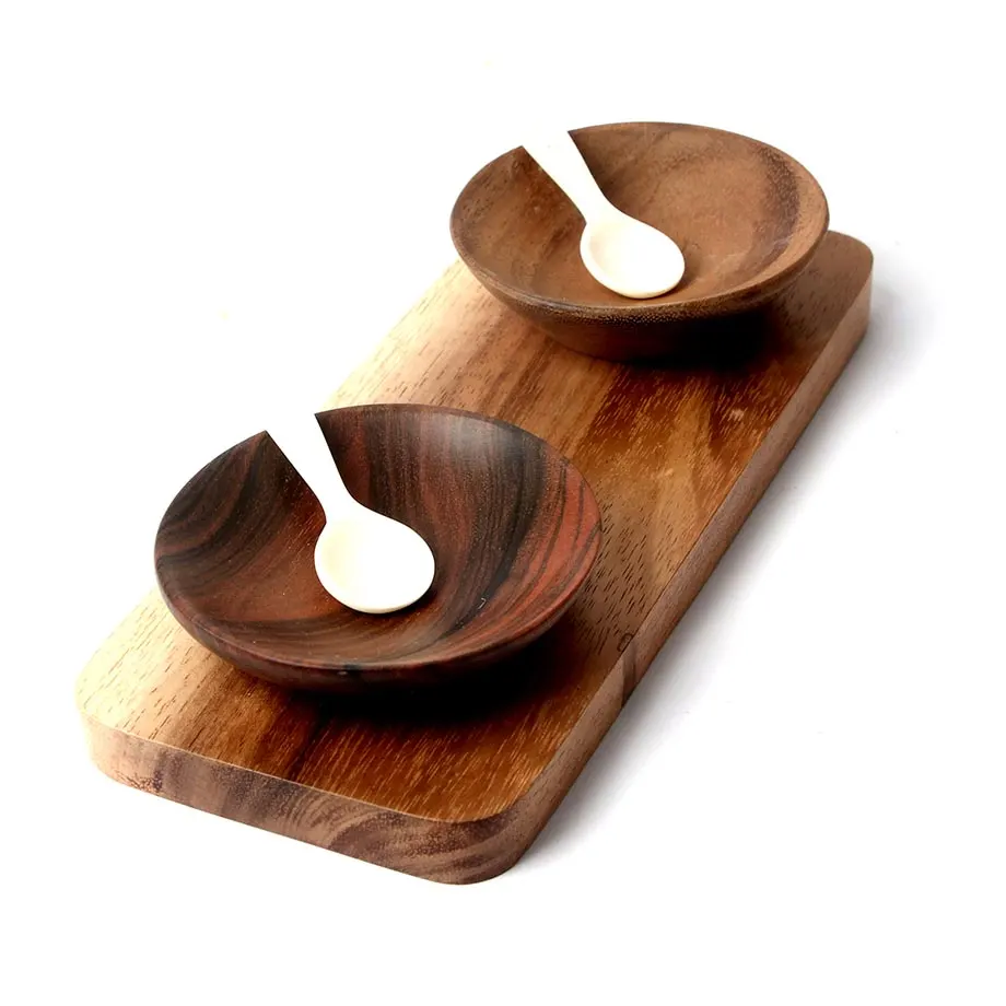 Wooden Bowl Condiment Set, image 5