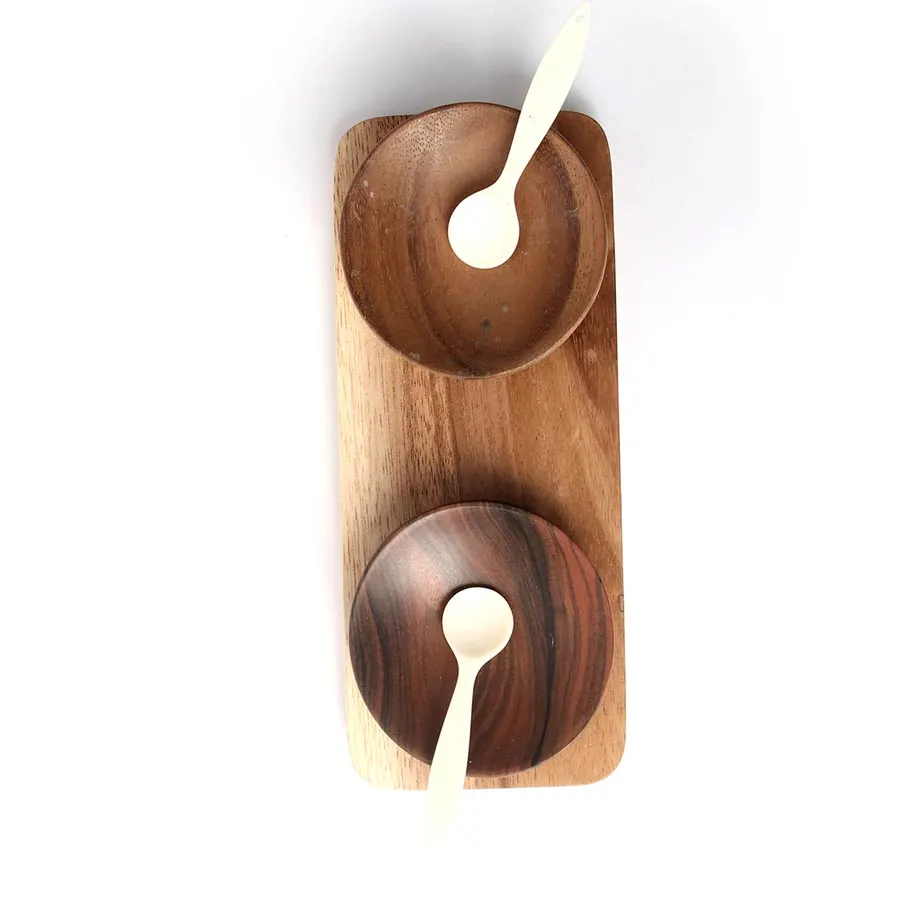 Wooden Bowl Condiment Set, image 2