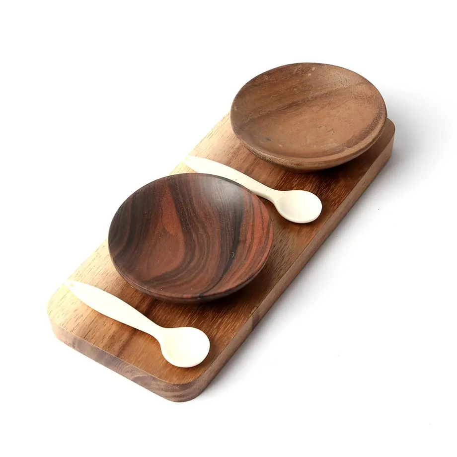 Wooden Bowl Condiment Set, image 3