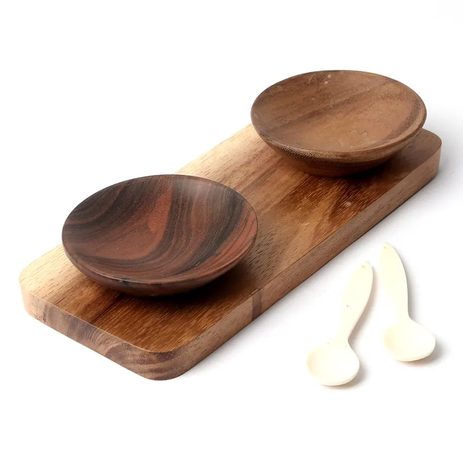 Wooden Bowl Condiment Set, image 4