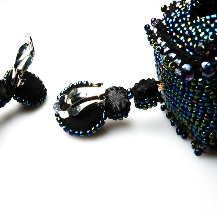 Black Bird Cuckoo Clock Earrings, image 3
