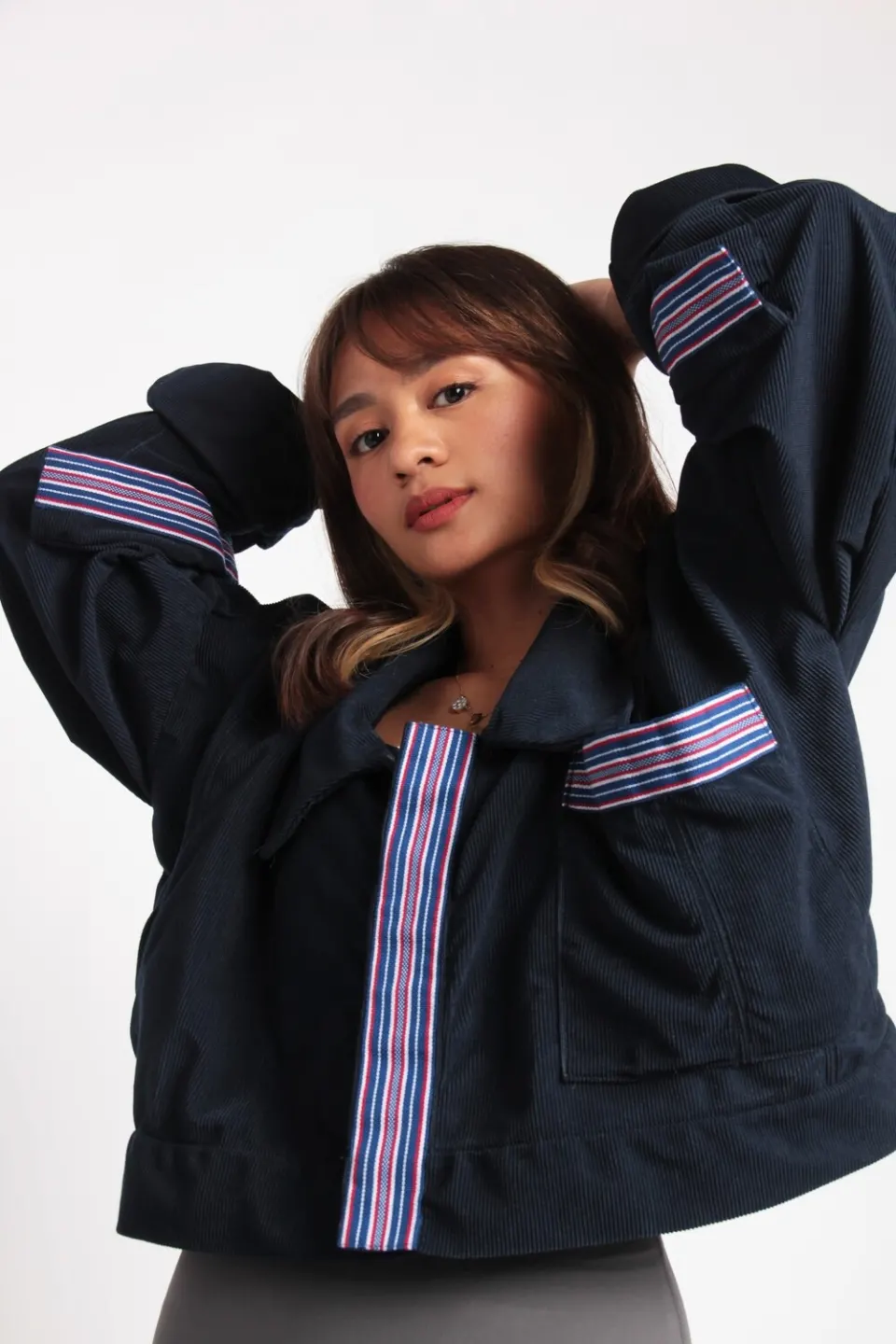 Chiny Zero Waste Jacket in Asul, image 1