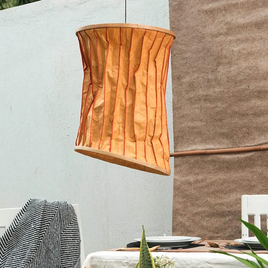 Stitched Washable Paper Lamps (Orange), image 2