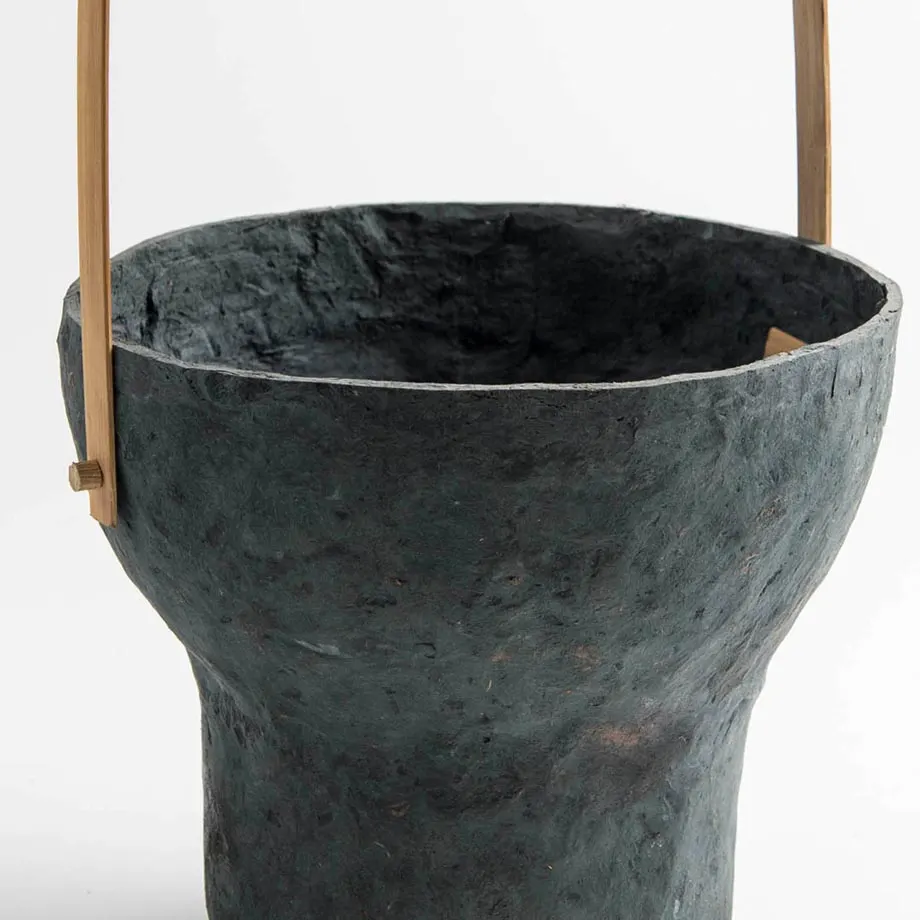 Paper Clay Vase (Dark Grey Single), image 2