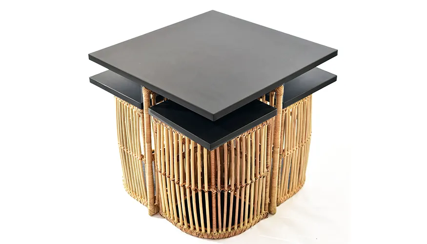 Bakuran (Fence) Coffee Table with pull-out Chairs and Storage, image 3