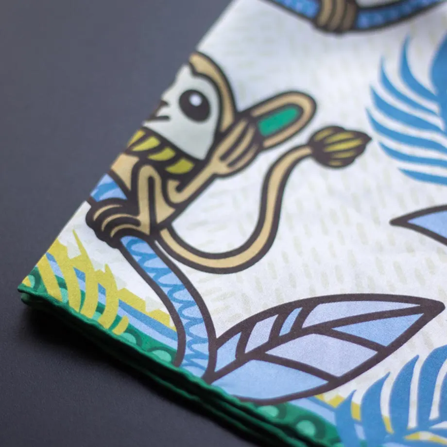 Tarsier No Evil Silk Pocket Square/Scarf, image 3