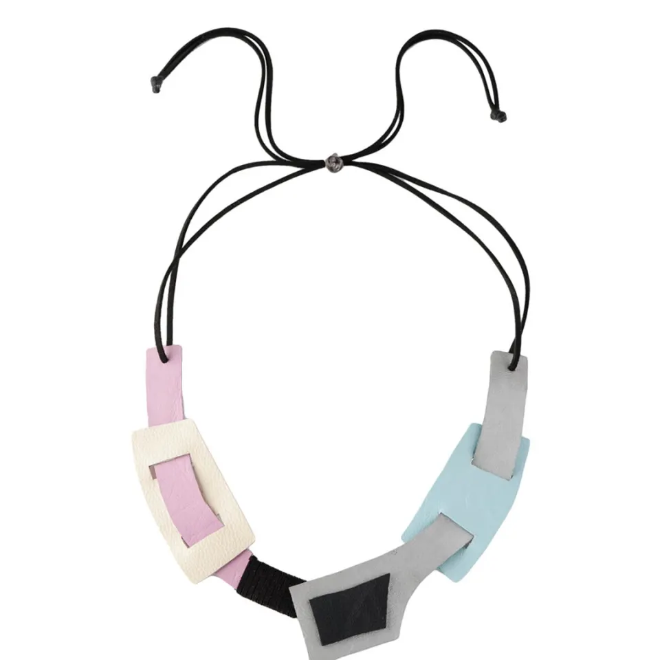 "Jiyu" In Galactic Silver Leather Statement Neckpiece, image 3
