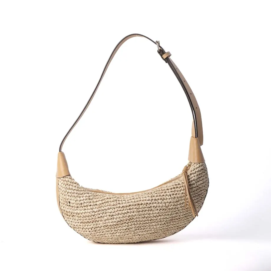 Crochet Raffia Halfmoon, image 1