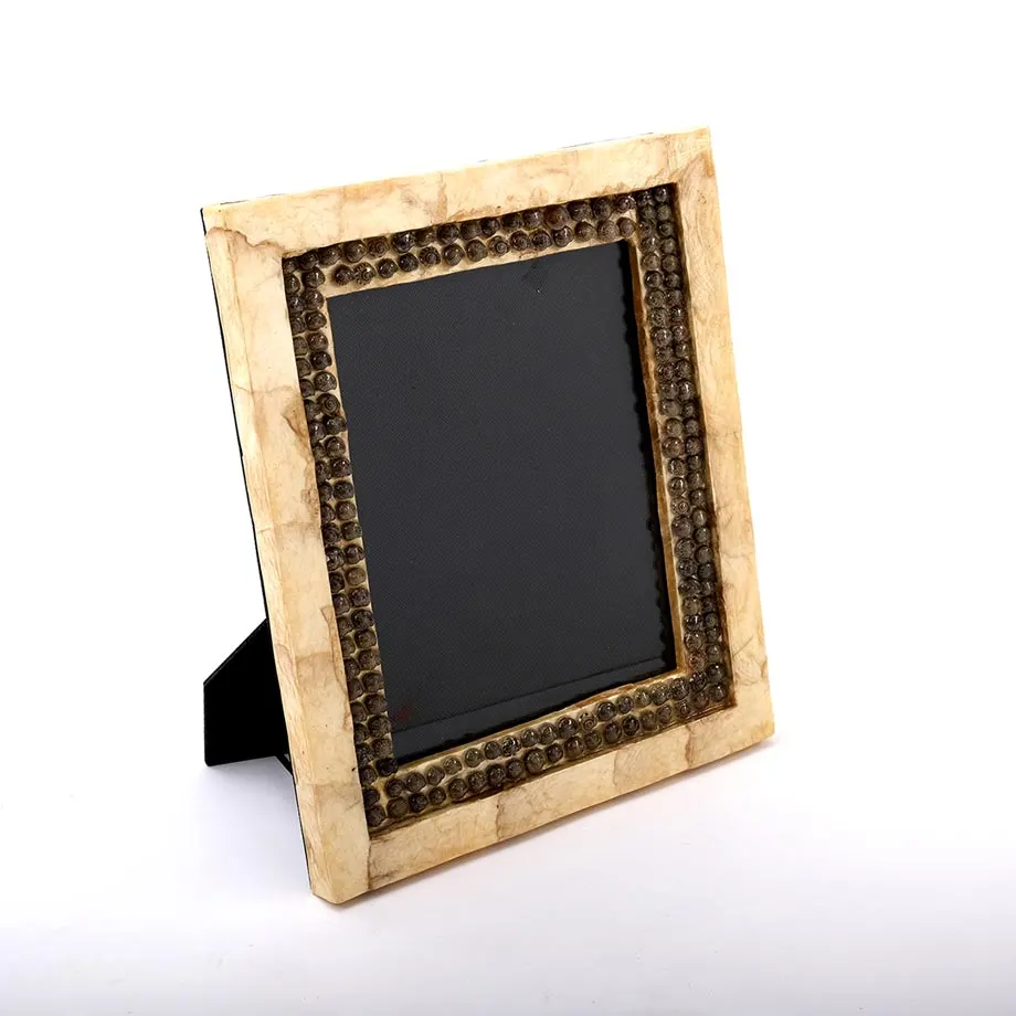 Smoked capiz photo frames with shell, image 1