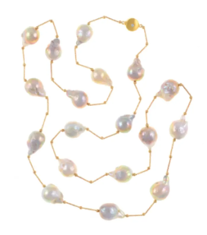 Pink Edison Tambourine Necklace 