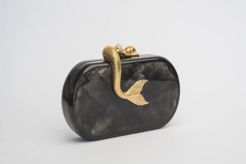 Siren Minaudiere in Black Capiz Shell, image 1