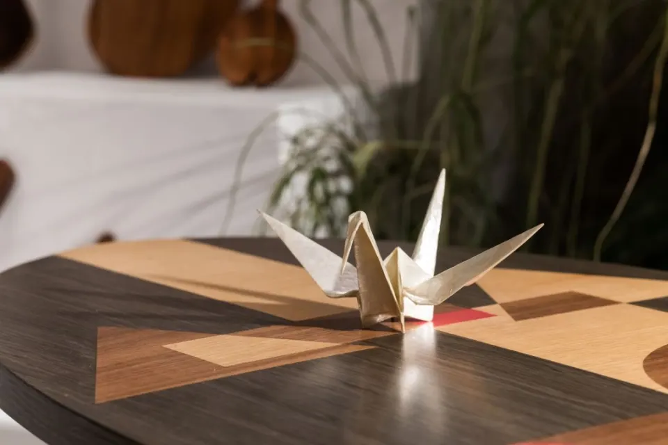Capiz Shell Origami Crane