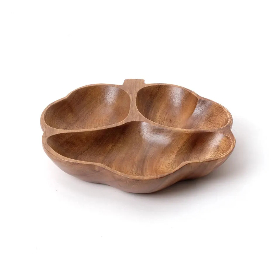 Acacia 3-Compartment Leaf Tray (MF-010), image 2