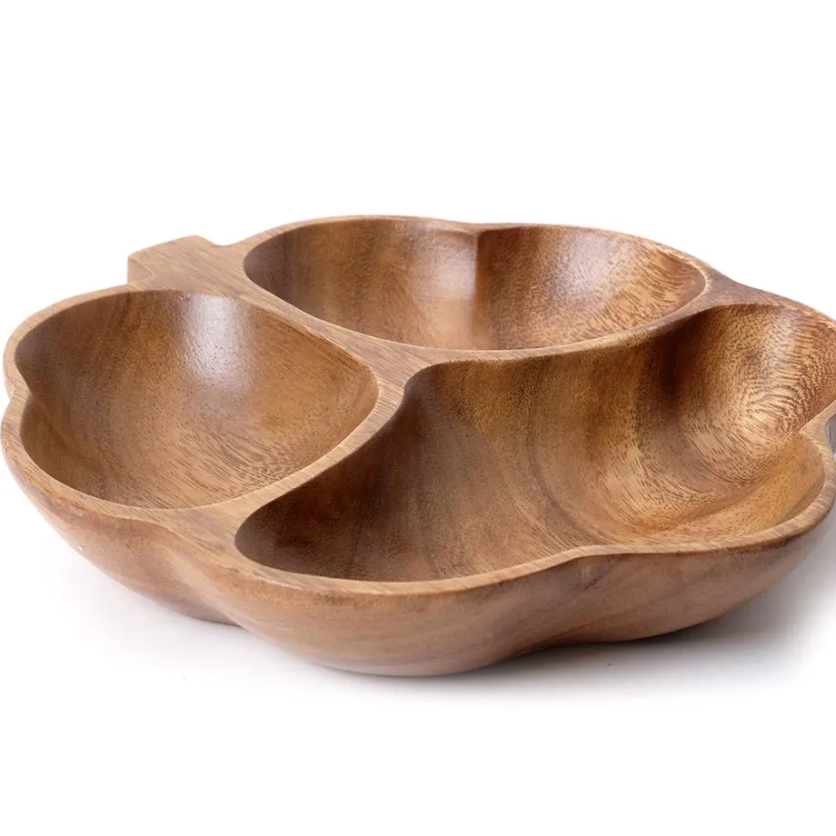 Acacia 3-Compartment Leaf Tray (MF-010), image 6