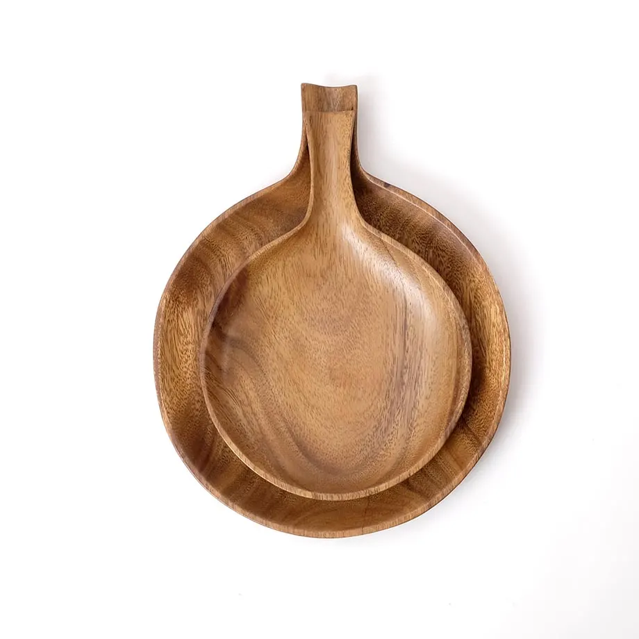 Acacia Round Serving Tray with Handle (MF-023), image 4