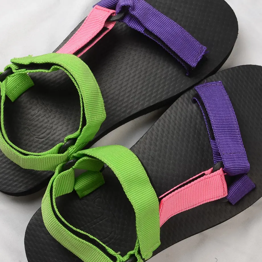 12mm Sporty Sandals in Tri-color (Green), image 1