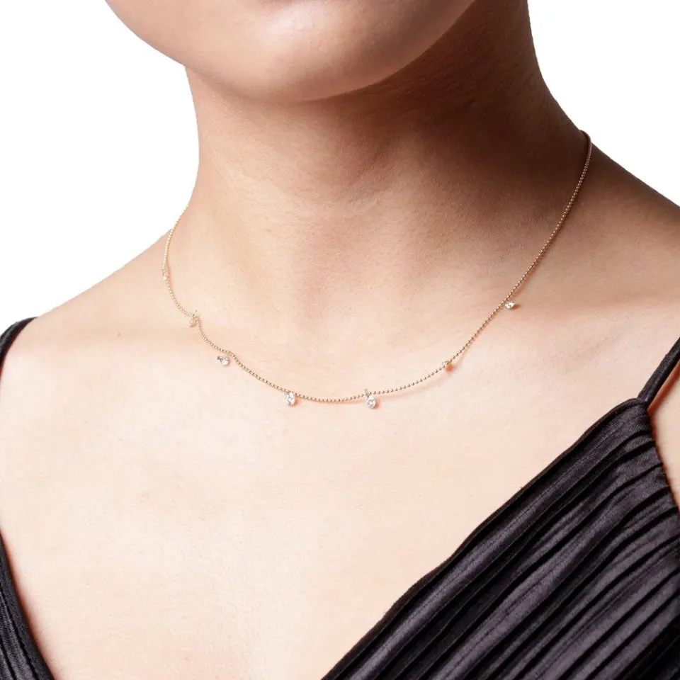 Seven Diamond Hanging Necklace , image 4