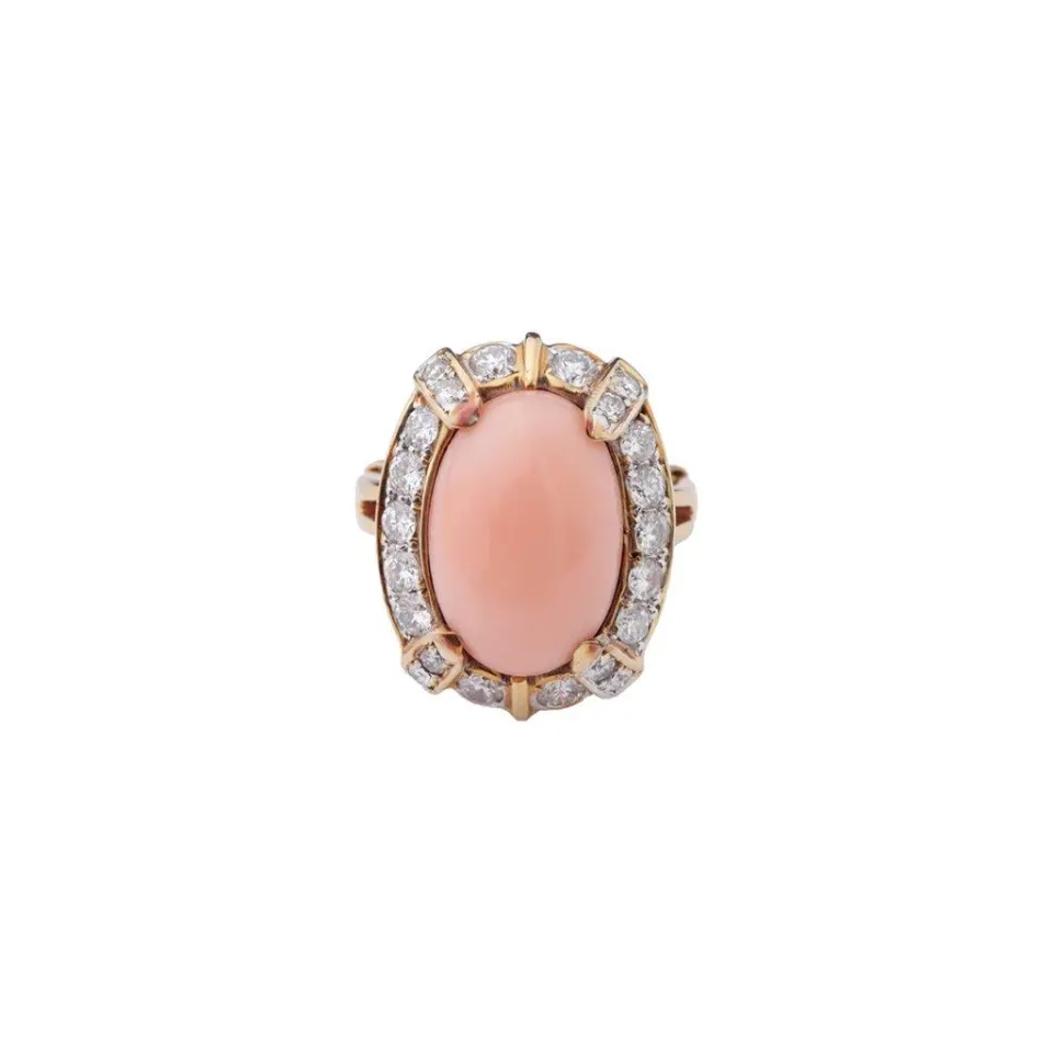 Vintage Coral Cabochon Ring , image 2