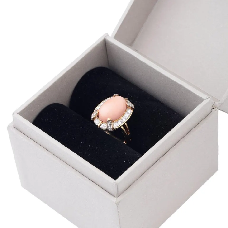 Vintage Coral Cabochon Ring , image 5