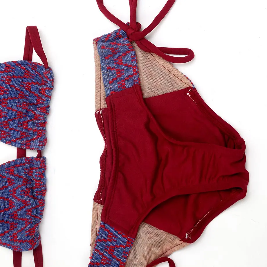 Swim / Resort Woven Swimwear bandeau + tie-style bottom, image 4