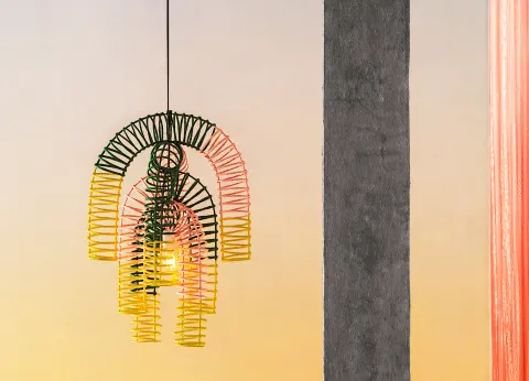 Macaroni Chandelier at Best of MOM Exhibit in Paris
