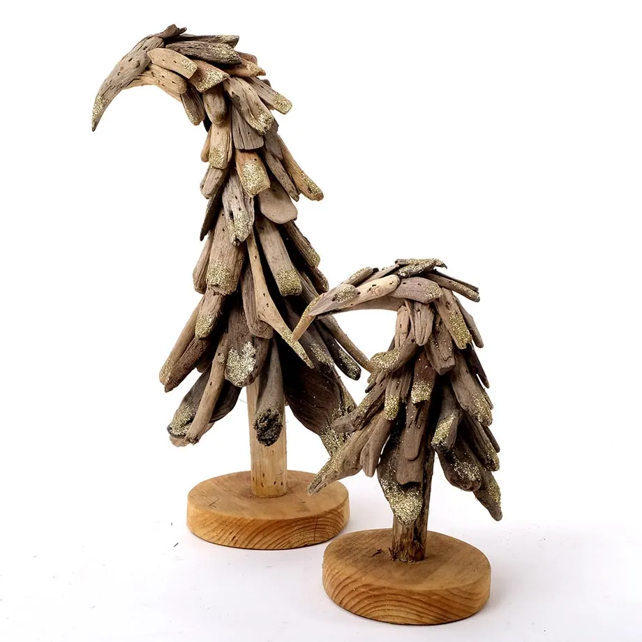 S/2 Bending Christmas Tree with Gold Glitters, image 4