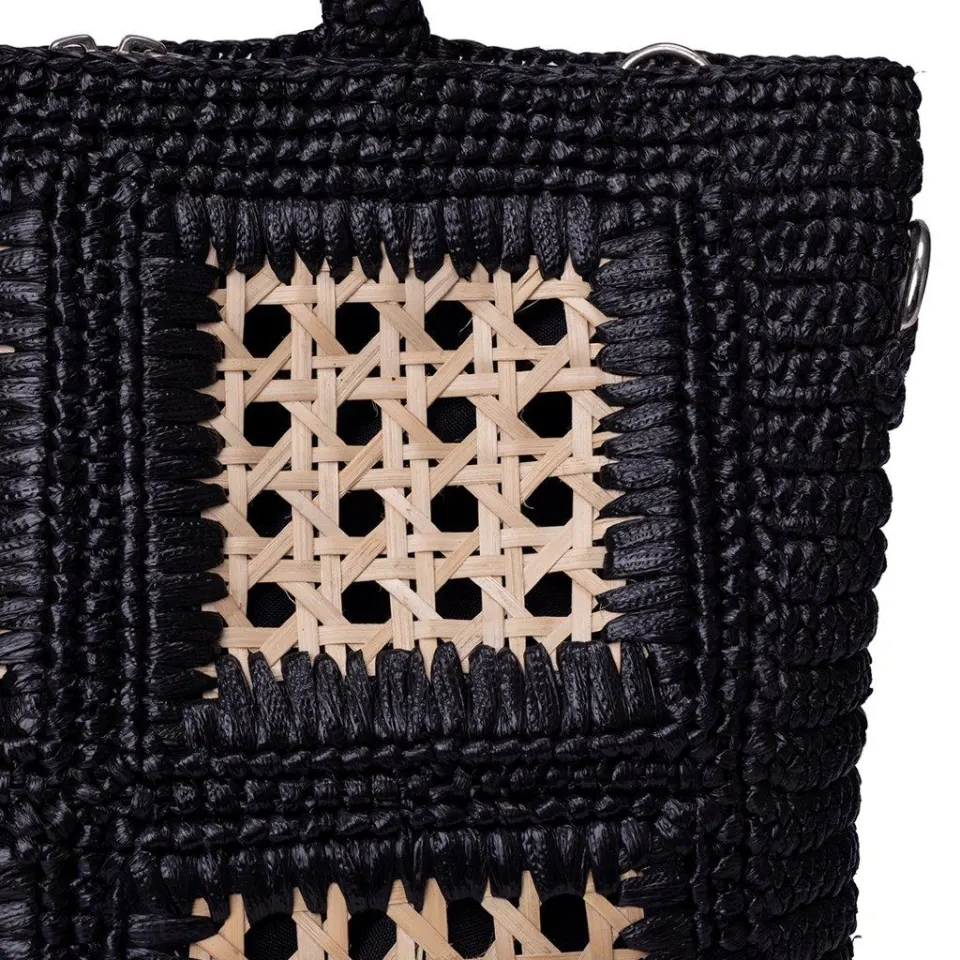 Straw Tote Bag with Solihiya Design, image 3