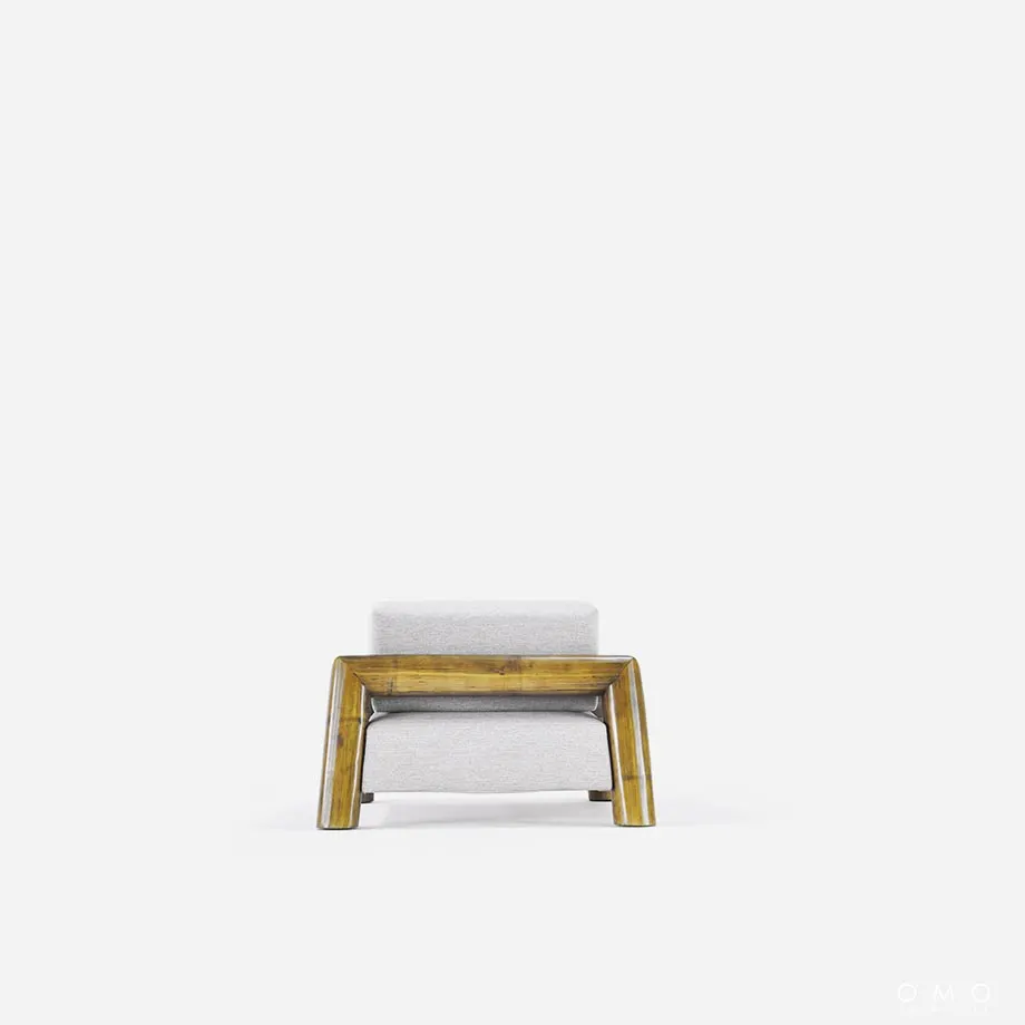 Bamboo Accent Chair with Ottoman, image 5