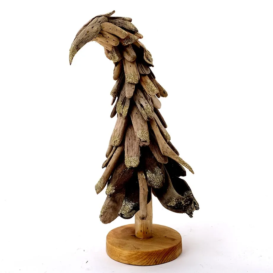 S/2 Bending Christmas Tree with Gold Glitters, image 1