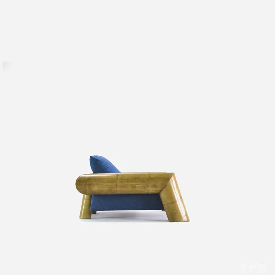 Bamboo 3 Seater Sofa, image 2