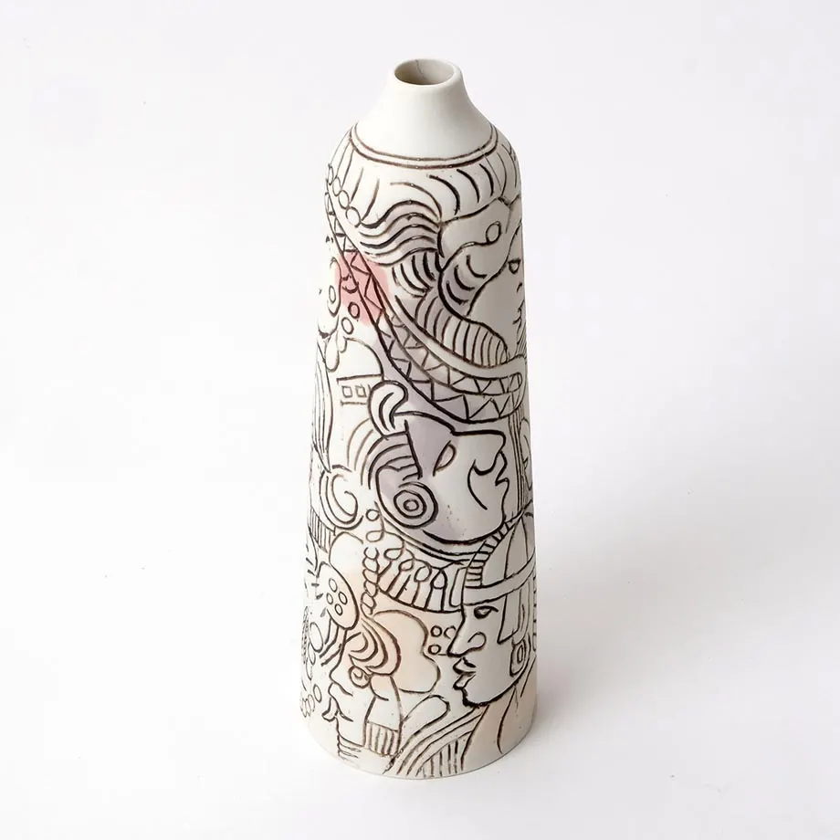 Inca Face Tall Vase, image 3