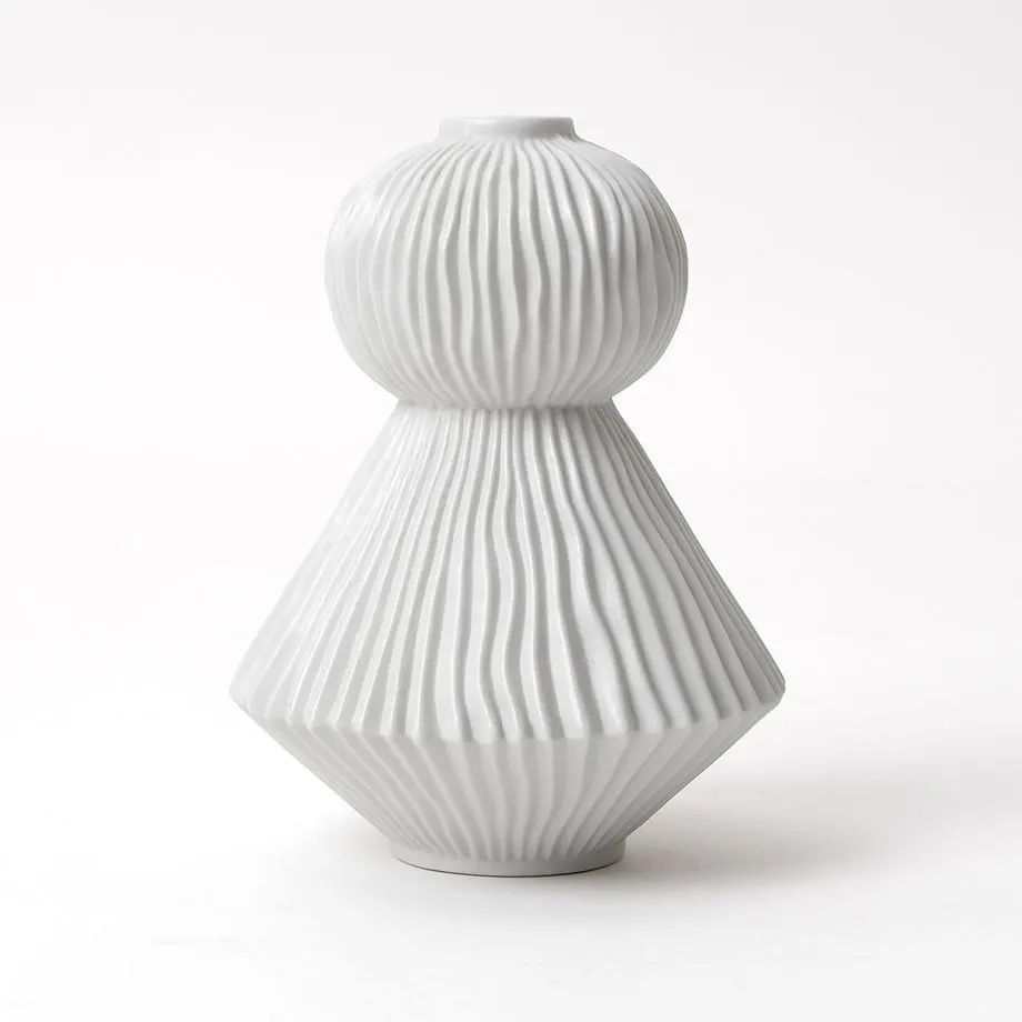PLEAT GEOMETRIC VASE , image 1