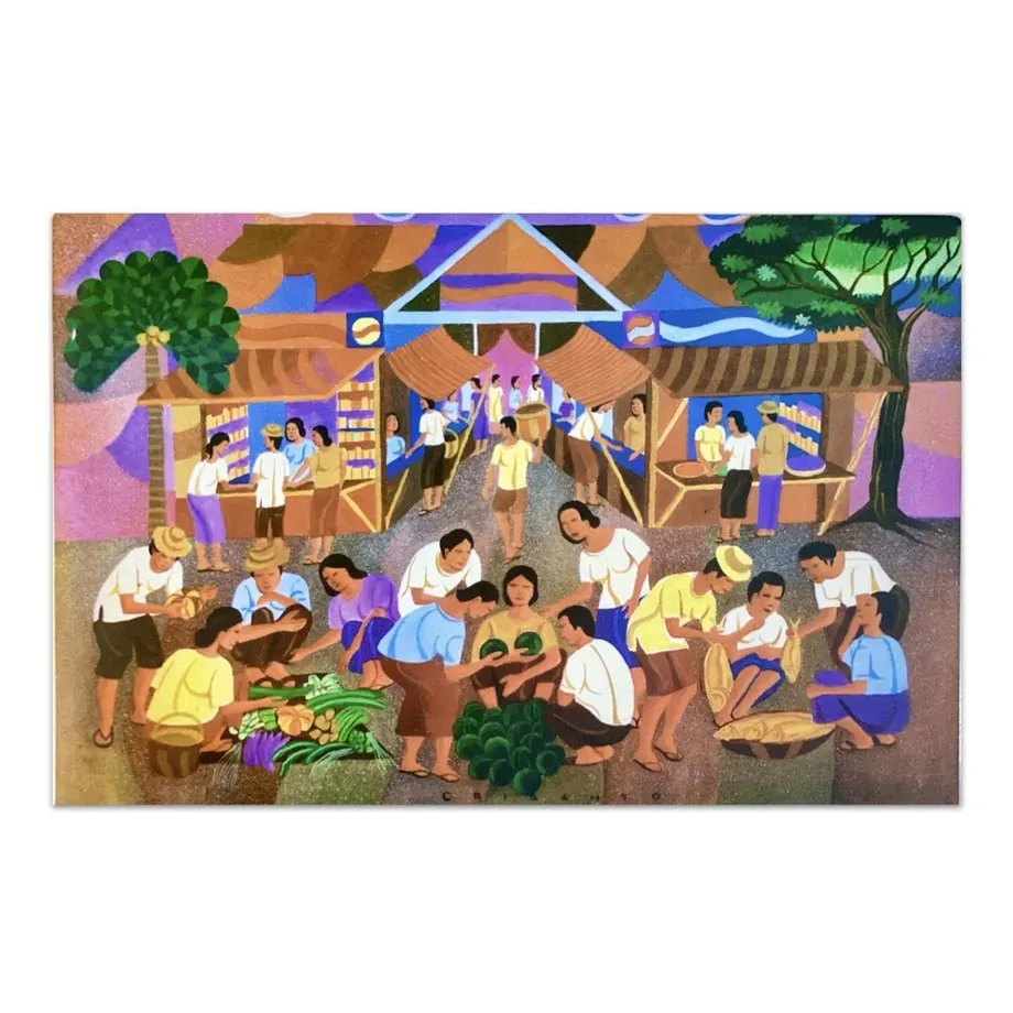 Set of 6 Town and Country Art Placemats by FV Adriano, image 6
