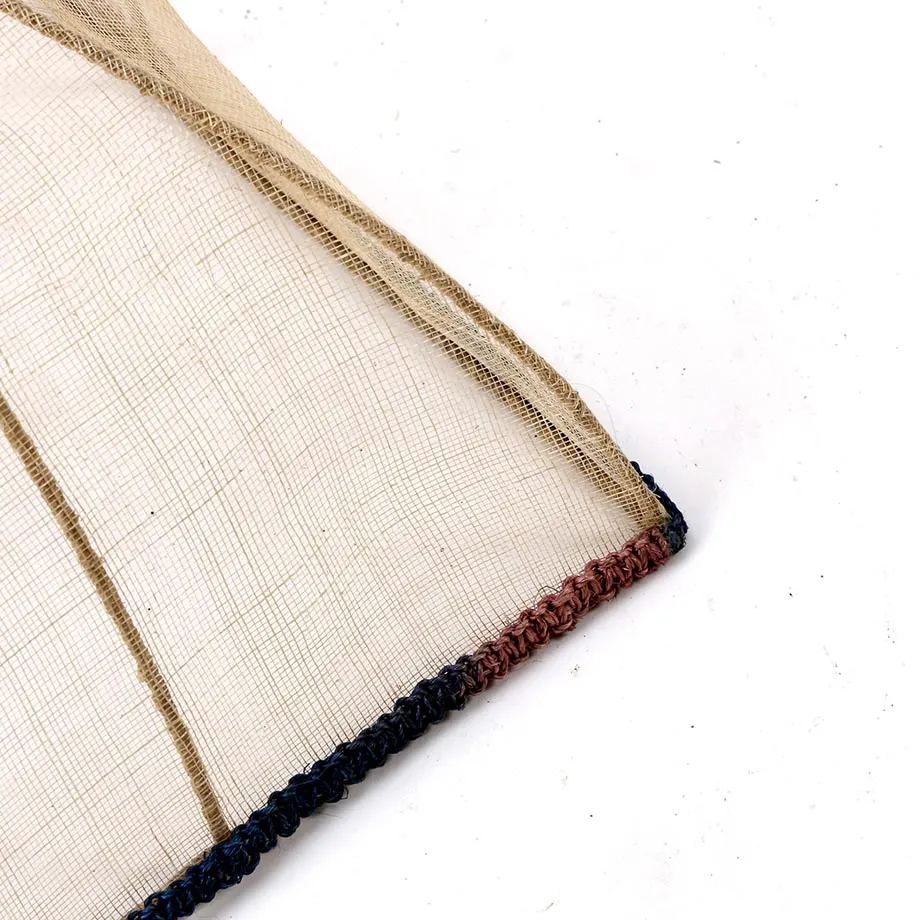 Rectangular Sinamay Wired Food Cover with Centipede Trim on Base, image 3