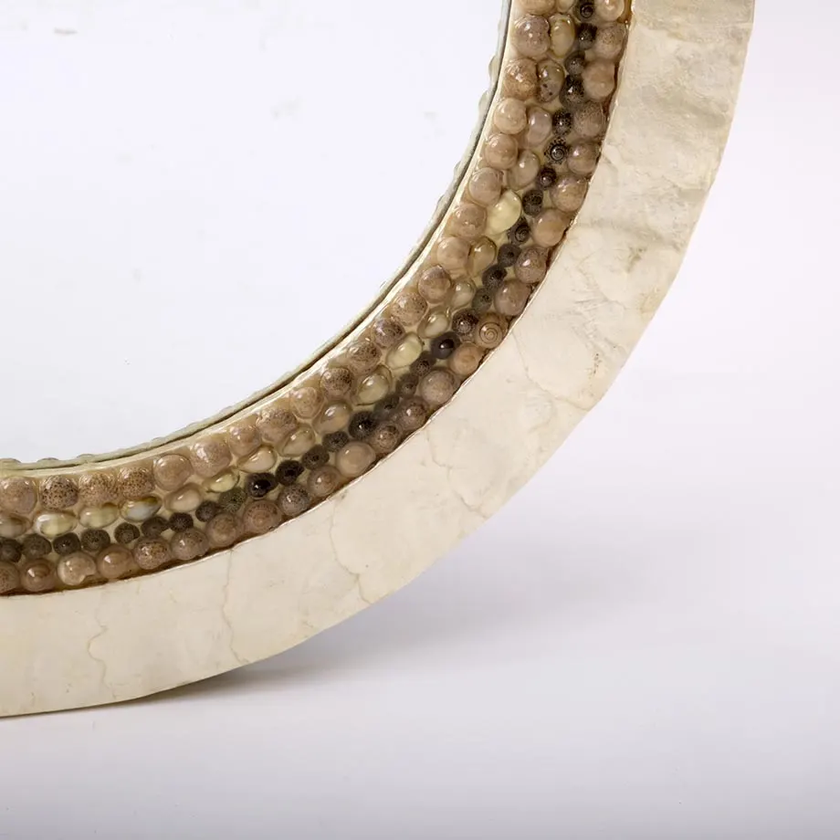 Round Natural Capiz Mirror Frame, image 3