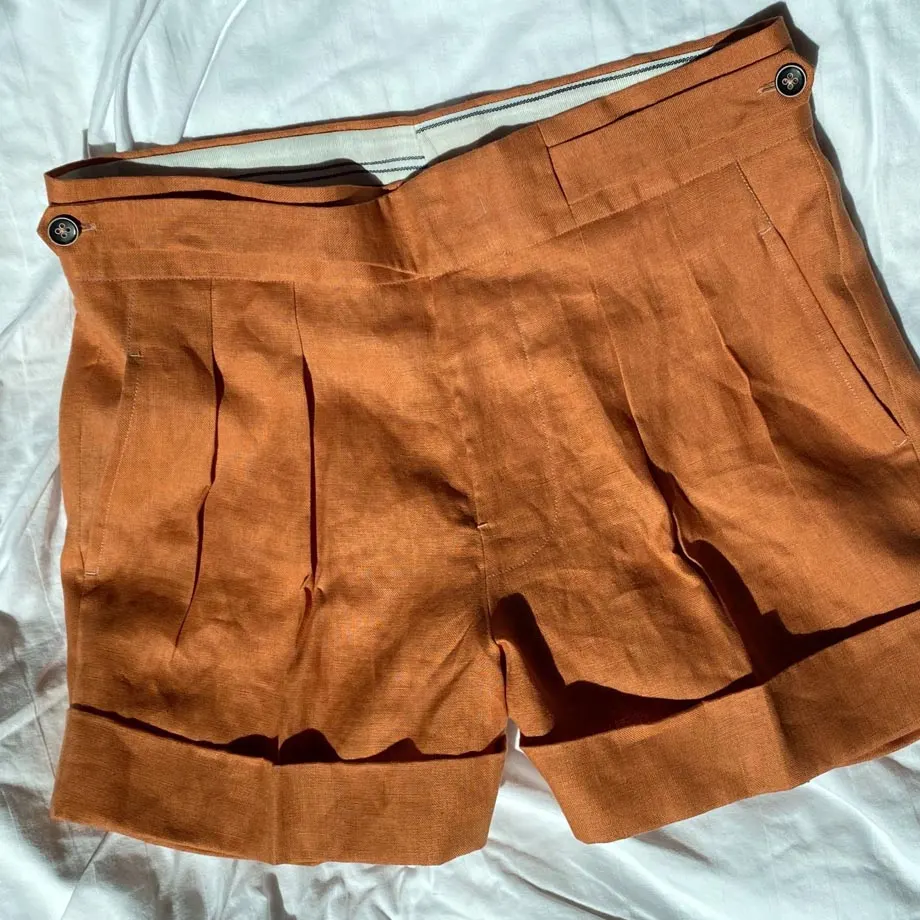 Porma Shorts (Orange Linen), image 1