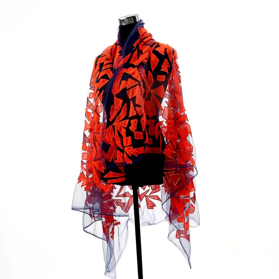 Navigating the Dreamscape / Petal Shadows Malong / Kaftan Textile / orange + purple, image 5