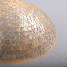 2 in 1 Capiz Laminated Half ball Ceiling / Wall lamp, image 1