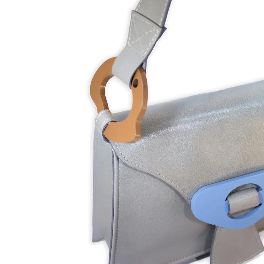 MATISSE Genuine Leather Shoulder Bag in grey, image 2