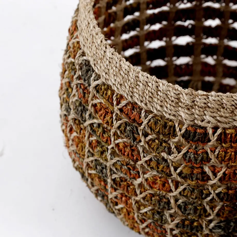 Round Bulging Tahiti Basket with Centipede Insert Design Set of 2, image 5